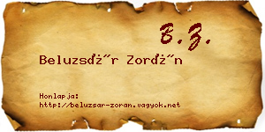 Beluzsár Zorán névjegykártya